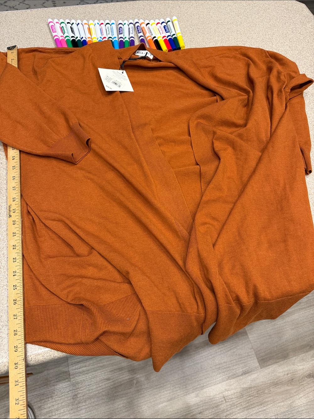 NWT Ava Vic Women’s Open-Front Cardigan Sweater - Rust Orange plus 3X